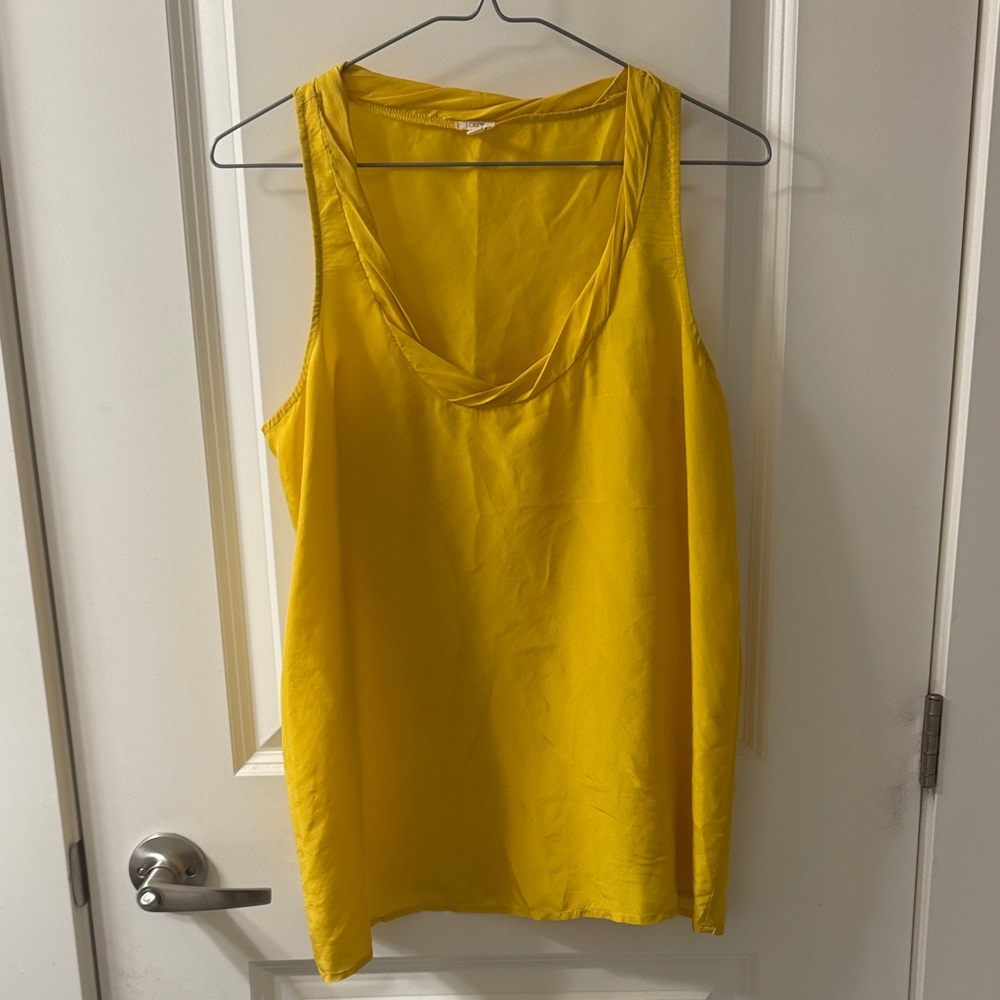 J. Crew 100% Silk Vibrant Yellow Summer Lightweight Sleeveless Tank Top Blouse